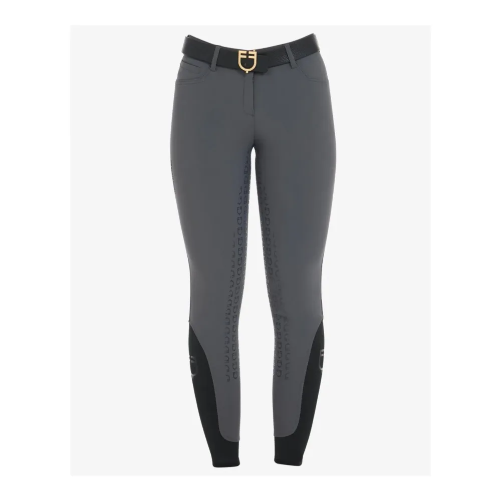 Equestro Reithose Aria Slim Fit Midwaist Vollgrip Damen Asphalt