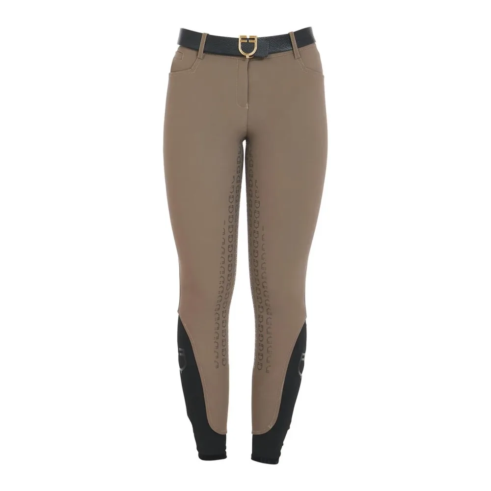 Equestro Reithose Highwaist Vollbesatz Damen - Walnuss -  Farbe: Walnuss, Kleidergrösse Damen DE/IT: DE: 38 / IT: 44