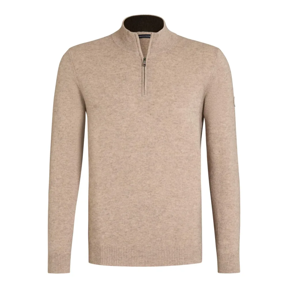 Tommy Hilfiger Equestrian Kaschmir Pullover Oakfield Herren - Taupe -  Grösse: S, Farbe: Taupe