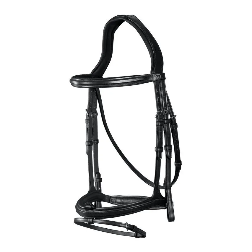 Dy'on Zaum mit kombiniertem Reithalfter New English Collection - schwarz Grösse Zaum: Pony