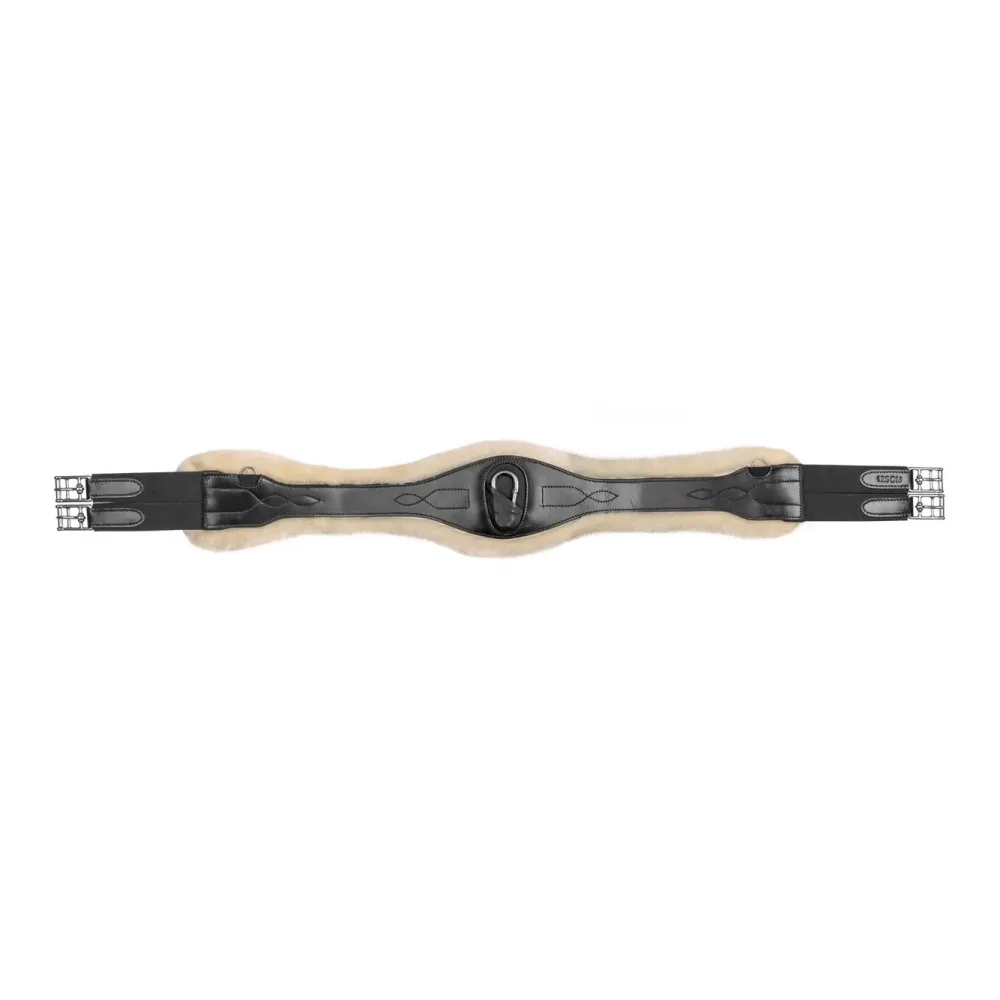Waldhausen Ledersattelgurt mit ECO Wool - Schwarz -  Farbe: Schwarz, Länge: 120 cm