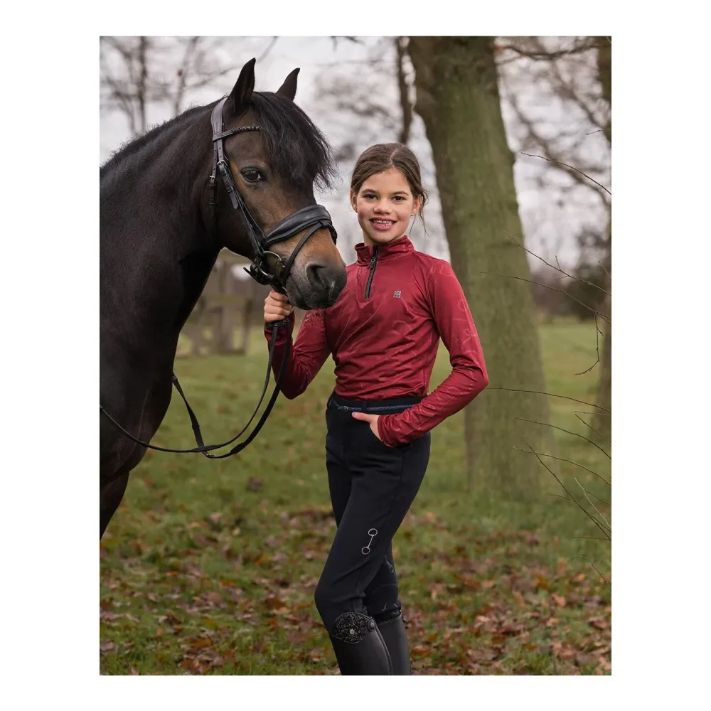 QHP Reithose Carrie Junior Vollbesatz - Navy -  Grösse: 128