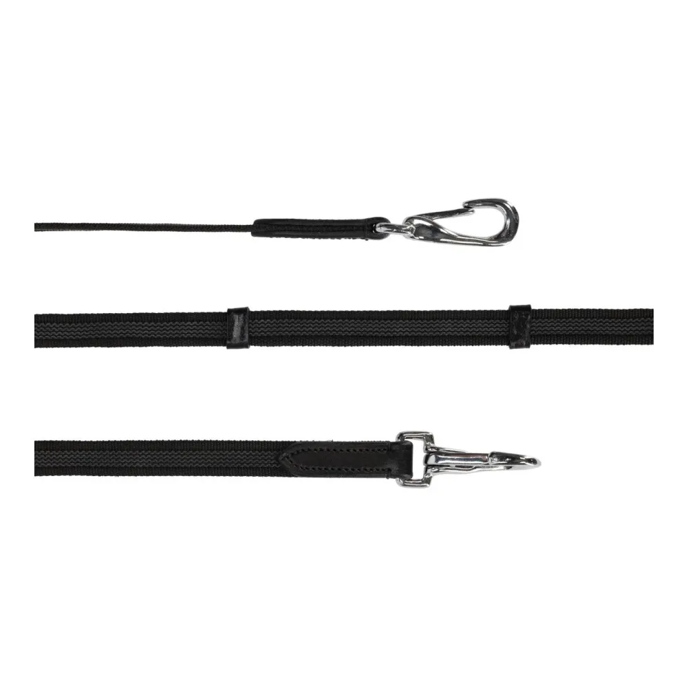 QHP Anti-Rutsch-Zügel mit Stops Fjara Icelandic Schwarz
