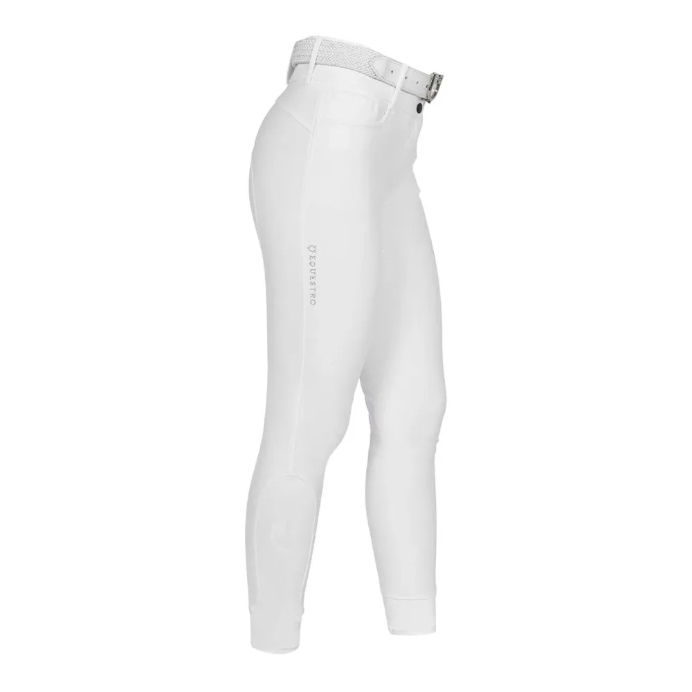Equestro Reithose Highwaist Vollbesatz Glitzer Damen - Weiss -  Farbe: Weiss, Kleidergrösse Damen DE/IT: DE: 36 / IT: 42