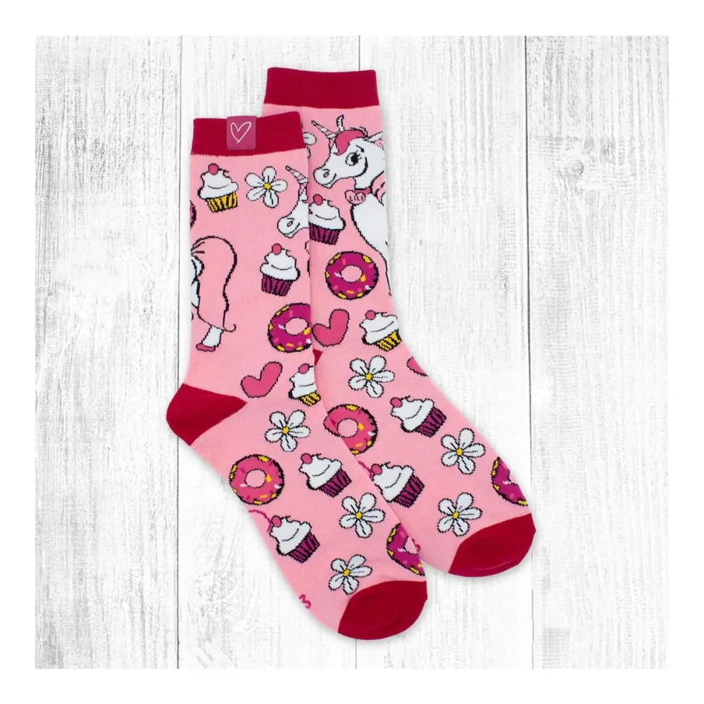 Soulhorse Socken Lili Unicorn Damen - Rosa/Pink -  Grösse Socken: 35-38