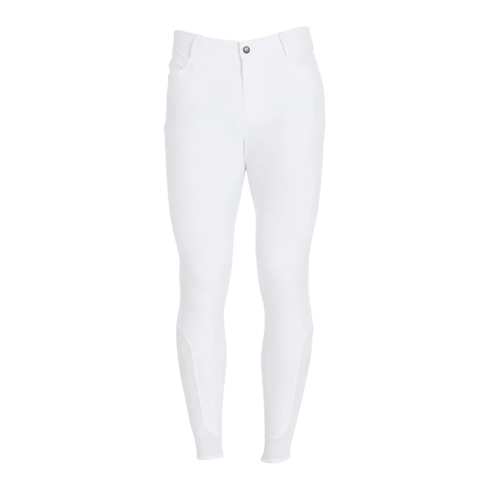 Equestro Reithose Caspar Kniebesatz Jungs Weiss