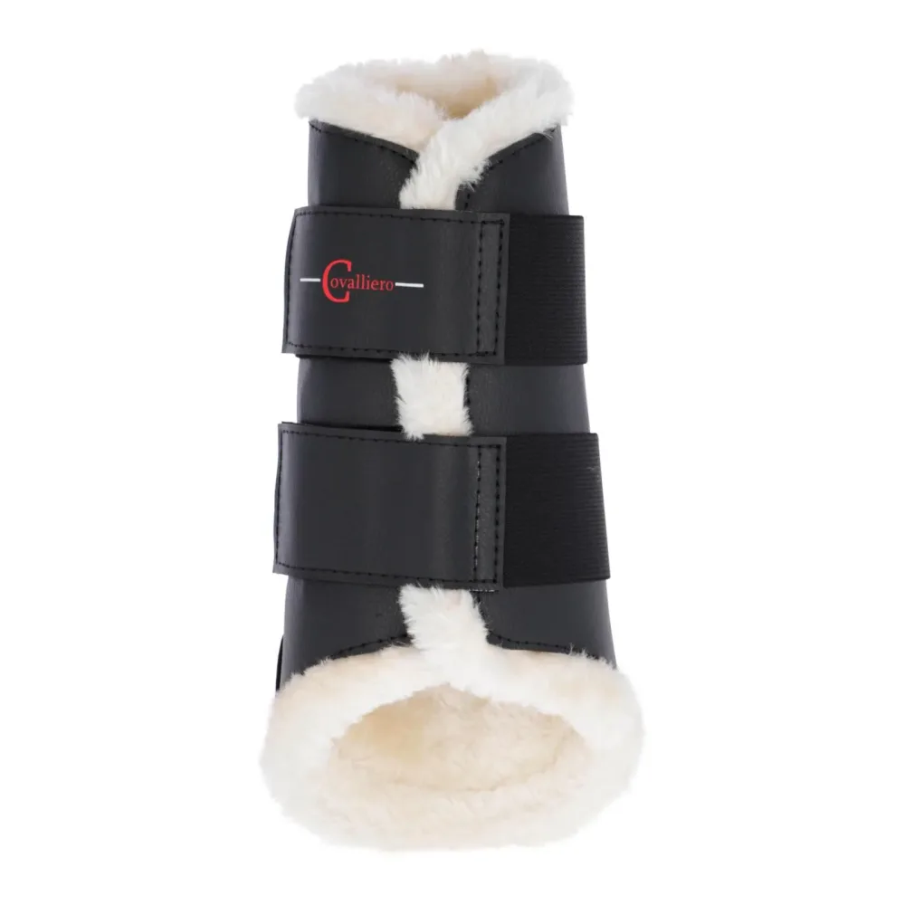 Covalliero Dressurgamaschen mit Fell hinten - Schwarz -  Grösse Gamaschen: M