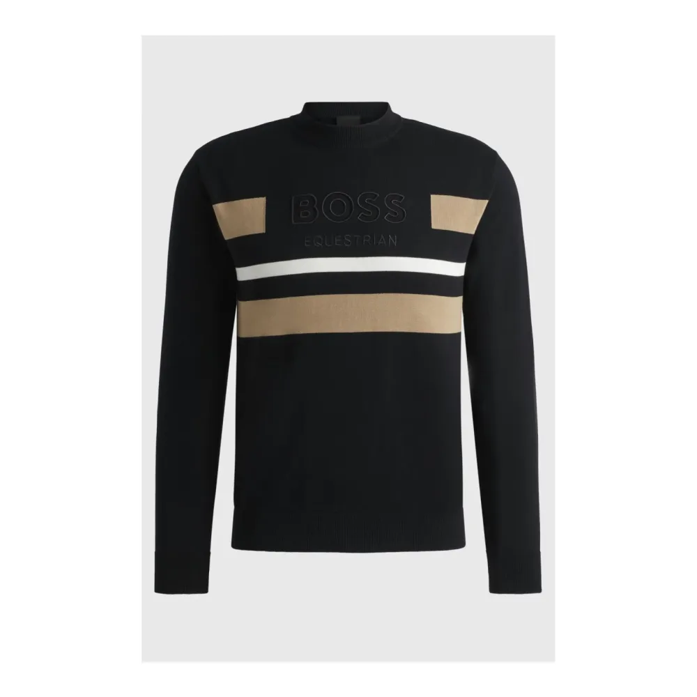 BOSS Equestrian Strickpullover Brad Herren - Black -  Grösse Bekleidung Herren: XL