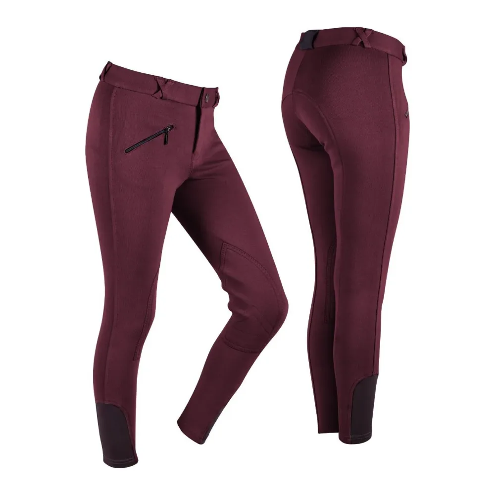 QHP Reithose Junior - Bordeaux -  Grösse Bekleidung Kinder: 128, Farbe: Bordeaux