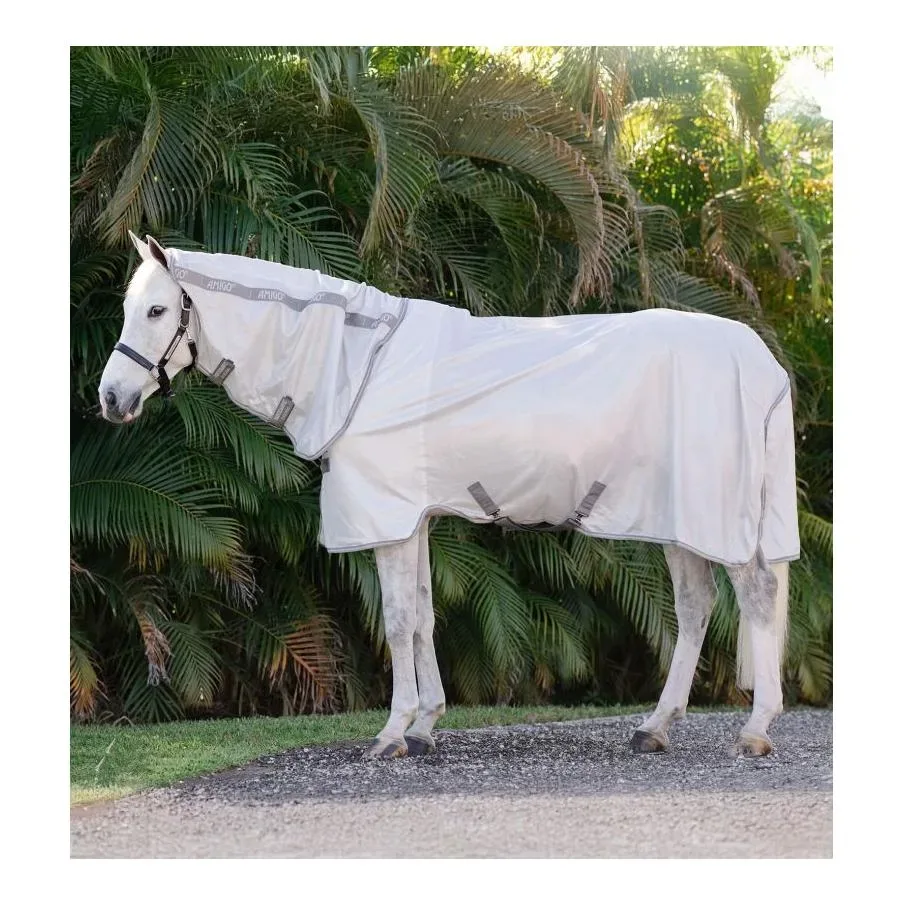 Horseware Fliegendecke Amigo integriert - Silver/Titanium Grey & Silver -  Grösse: 130 cm