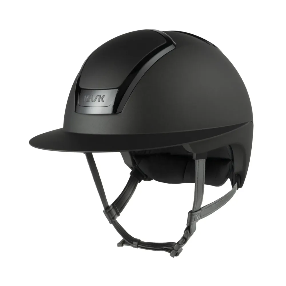KASK Reithelm Nemesi Metal WP- schwarzer Kinnriemen Smokey Black
