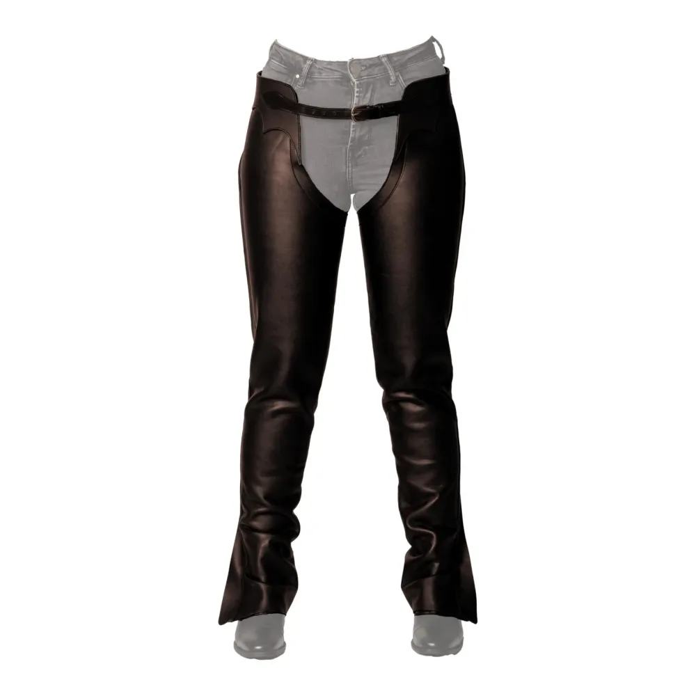 Dy'on Lange Lederchaps - Schwarz -  Grösse Chaps: M
