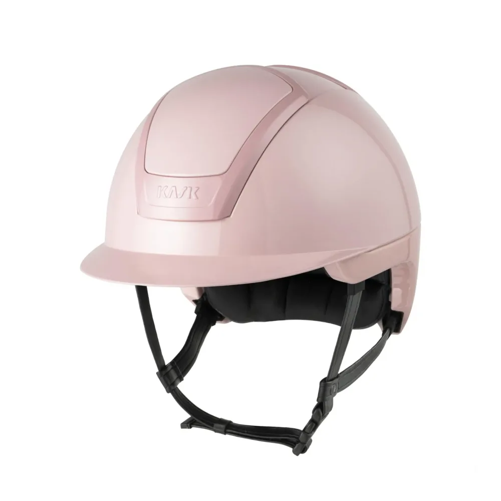 KASK Reithelm Nemesi Shine - schwarzer Kinnriemen Bubble Pink