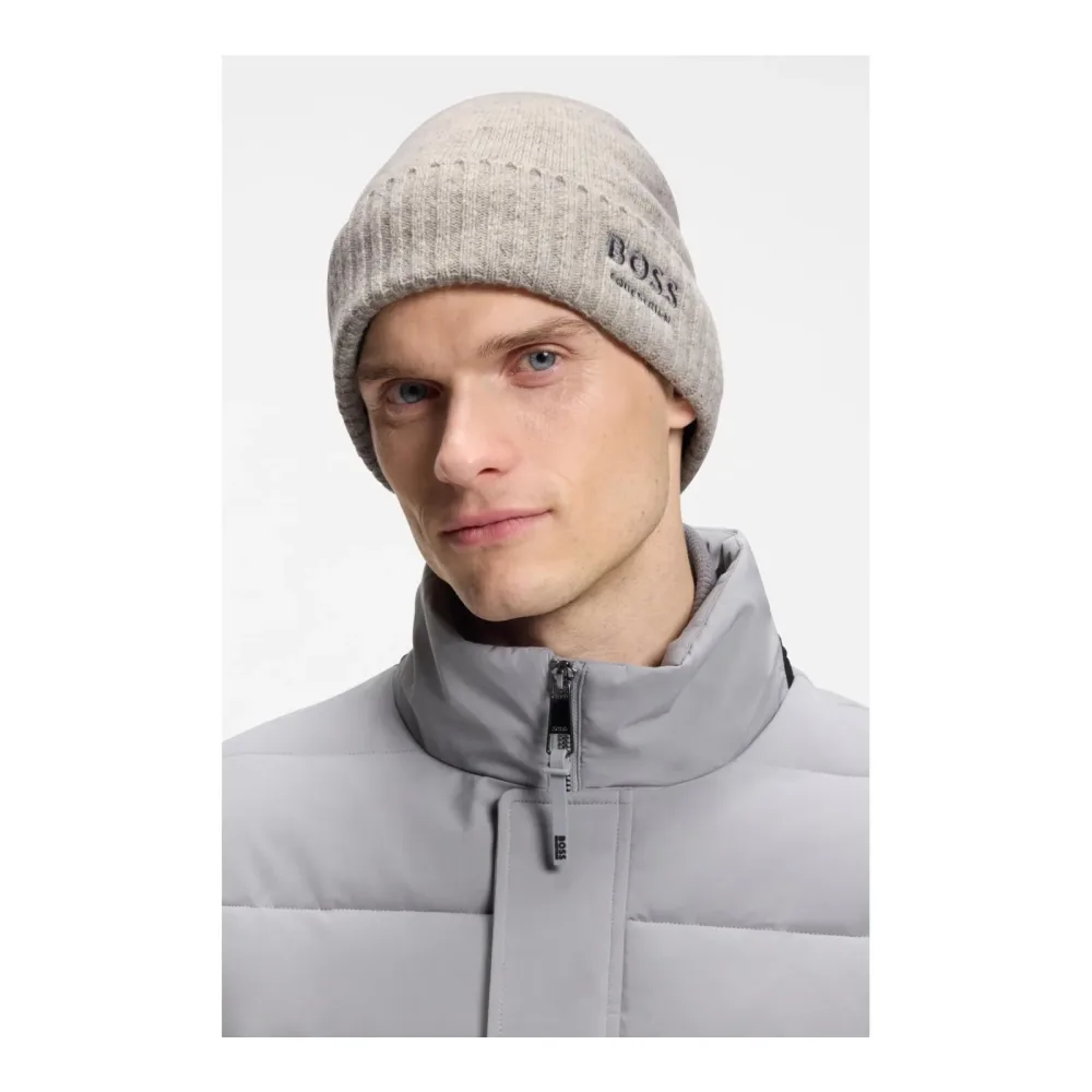 BOSS Equestrian Ron Beanie Herren Grey Melange