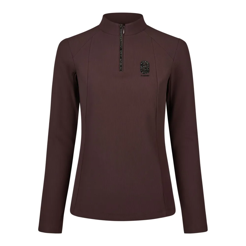 Pikeur Selection Zip Shirt Rip Damen Chocolate Brown