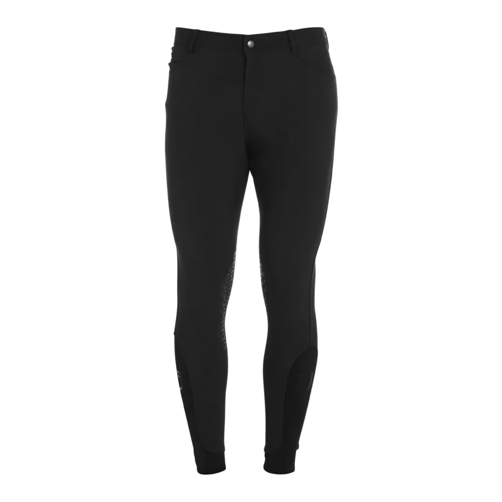 Equestro Reithose Caspar Kniebesatz Jungs Schwarz