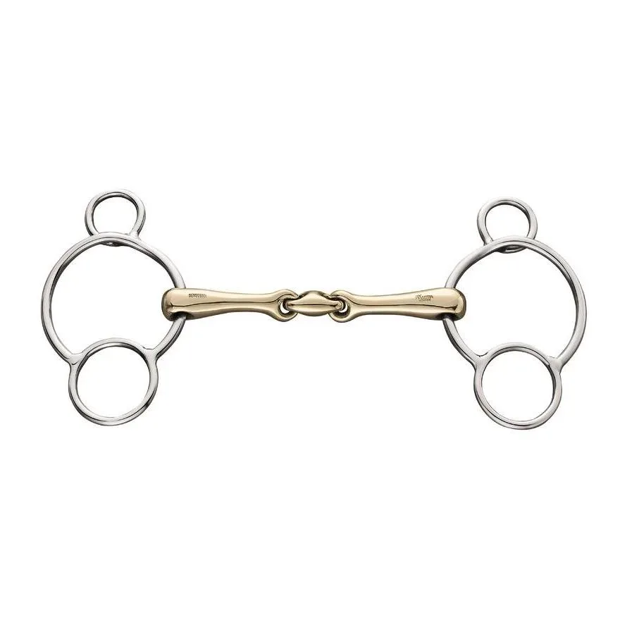 Sprenger Universaltrense KK ULTRA Sensogan doppelt gebrochen - 16mm - Silber/Gold -  Gebisslängegrösse: 12.5 cm