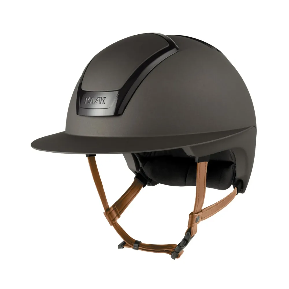 KASK Reithelm Nemesi Metal WP - brauner Kinnriemen Ash Brown