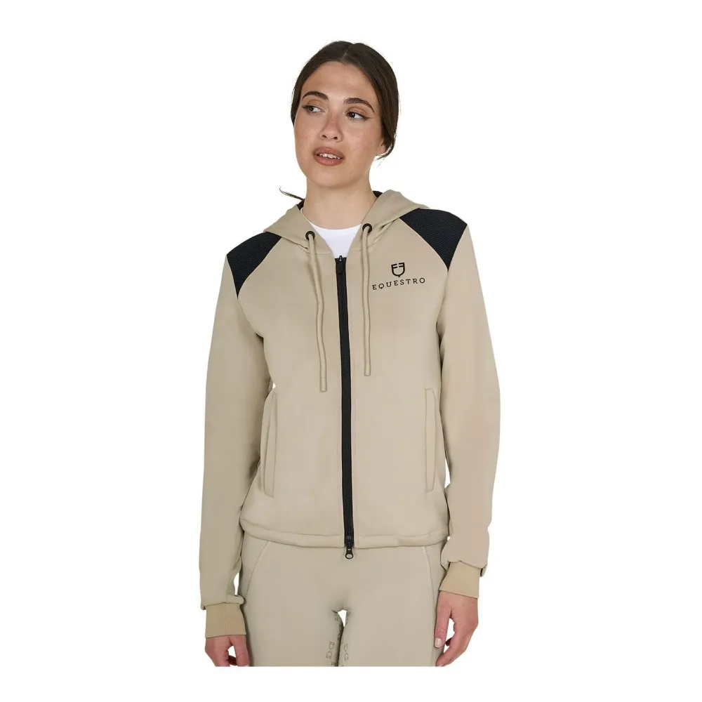 Equestro Hoodie cropped Damen Oxford Tan