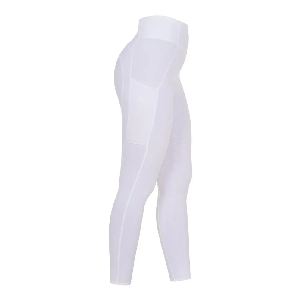 Equestro Reitleggins Vollgrip Highwaist Damen Weiss/Weiss