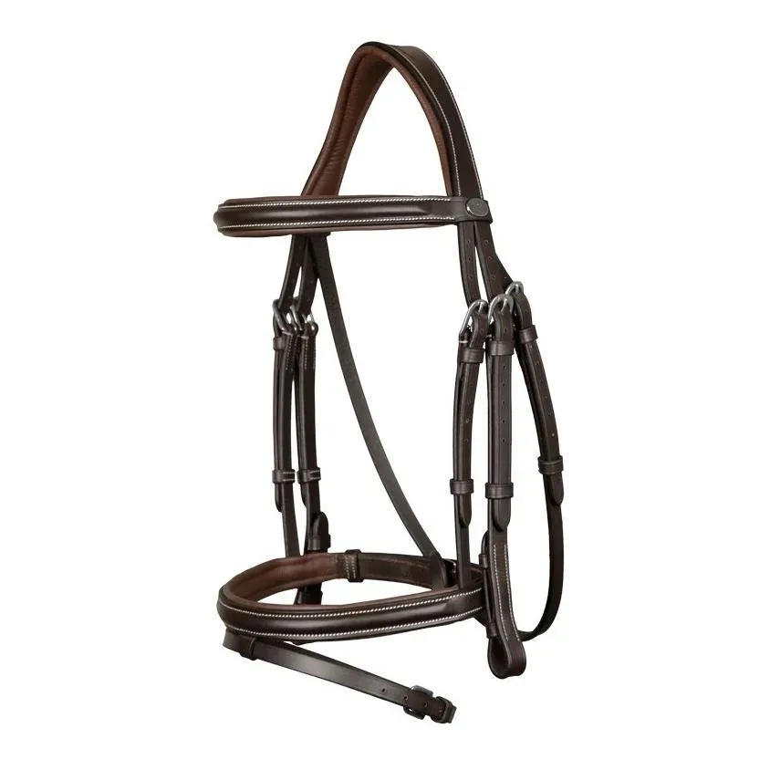 Dy'on Zaum mit englisch kombiniertem Reithalfter Working Collection - braun Grösse Zaum: Pony