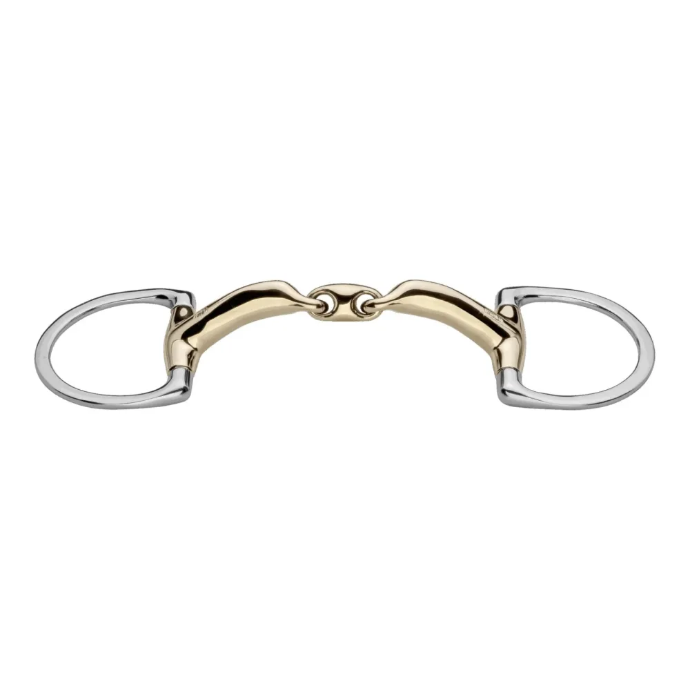 Sprenger novocontact Olivenkopftrense mit D-förmigen Ringen 14 mm doppelt gebrochen - Sensogan Gebisslängegrösse: 11.5 cm