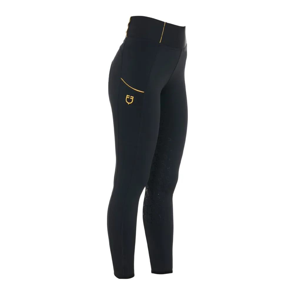 Equestro Reitleggins Vollgrip Highwaist Damen - Black -  Farbe: Black, Grösse: S