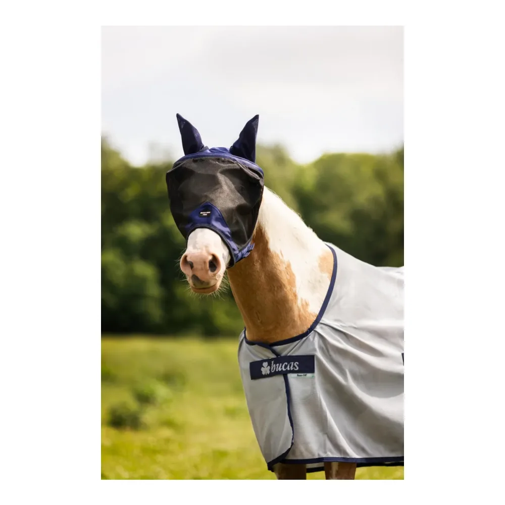 Bucas Fliegenmaske Buzz-Off Pro - Navy/Black -  Grösse Halfter: S