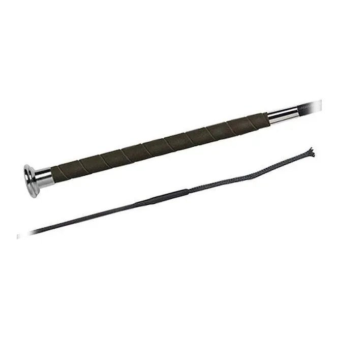 Fleck Dressurgerte/ Nylongespinst mit Nubuk Wickelgriff Schwarz