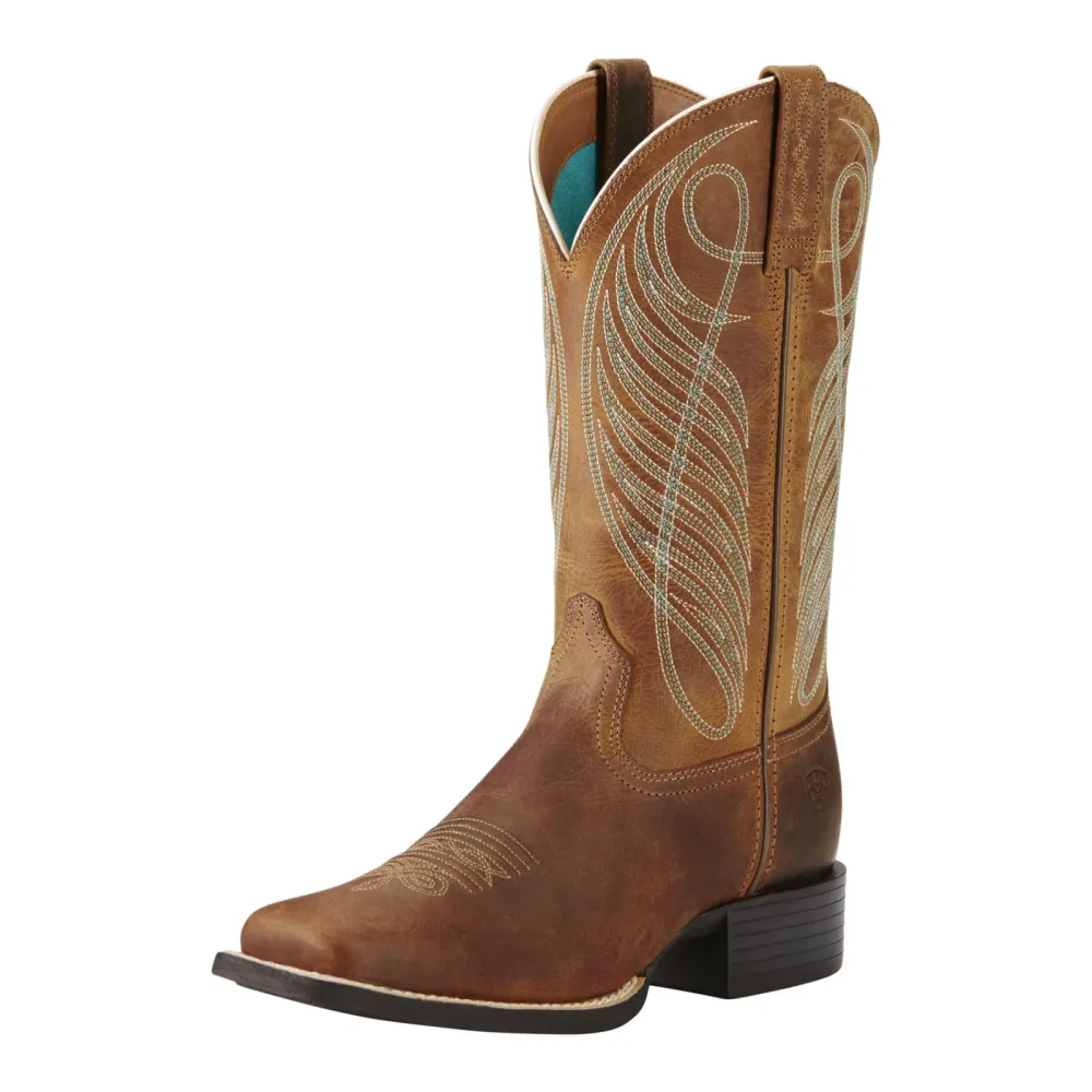 Ariat Westernstiefel Women's Round Up Wide Square Toe - Powder Brown -  Schuhgrössen: 37