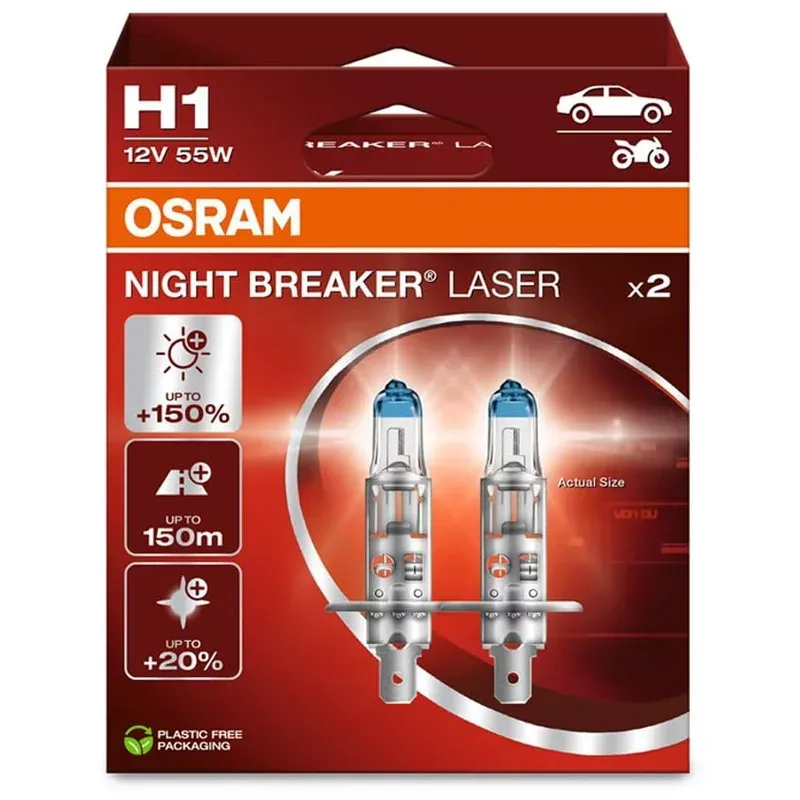 Osram Automotive 64150NL-2HB Halogen Leuchtmittel Night Breaker® Laser Next Generation H1 55 W 12 V