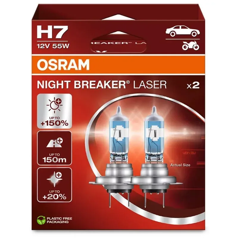 Osram Automotive 64210NL-2HB Halogen Leuchtmittel Night Breaker® Laser Next Generation H7 55 W 12 V