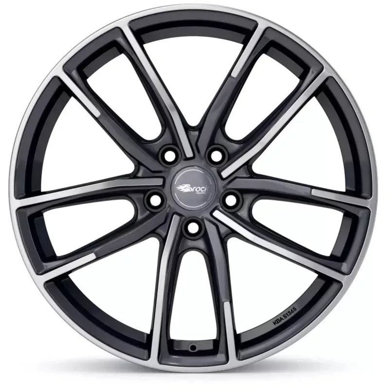 Felgen Brock B38 8.0x18 5x114.3 ET49 Himalaya Grey Voll-poliert