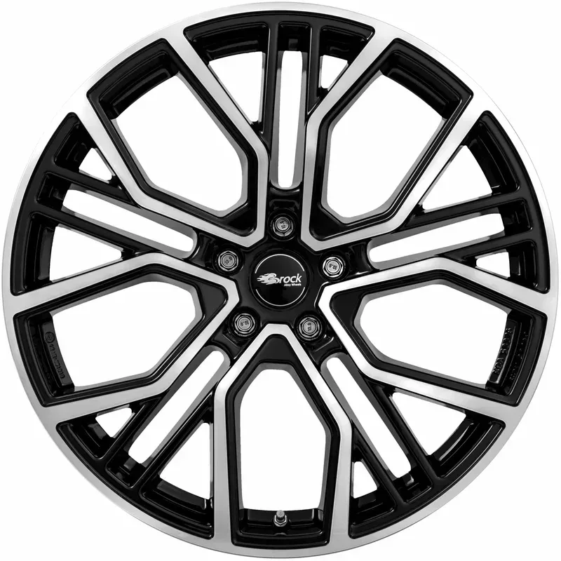 Brock B41 9.5x22 5x120 ET43 Schwarz Glanz Voll-Poliert Felgen