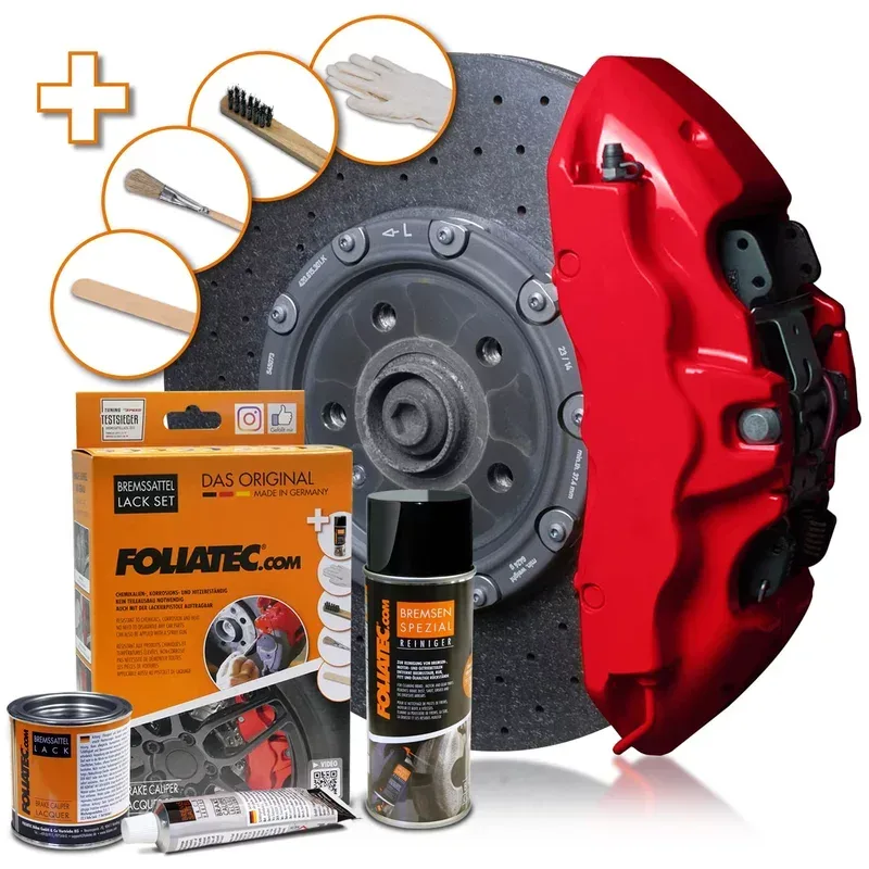 Foliatec Bremssattellack-Set Glanz-Rot | 400 ml