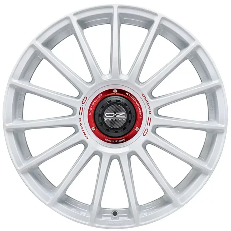 OZ SUPERTURISMO EVOLUZIONE WRC 8.0x18 5x112 ET48 RACE WHITE + RED LETTERING Felgen