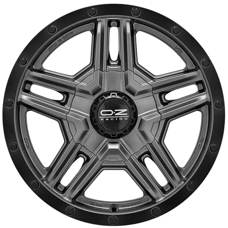 OZ RALLY ADVENTURE 8.0x17 5x108 ET35 MATT GRAPHITE BLACK LIP + RIVETS Felgen