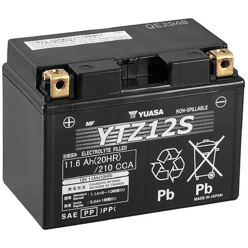 Yuasa YTZ12S Motorradbatterie 12 V 11 Ah Poltyp: Schraubklemme Typ 11