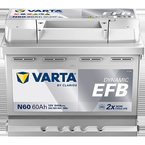 Autobatterie Varta N60 Dynamic  EFB 12V 60Ah  640A