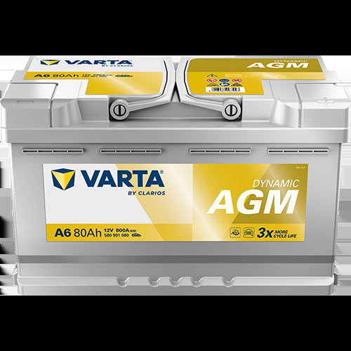 Autobatterie Varta A6 Dynamic AGM 12V 80Ah  800A