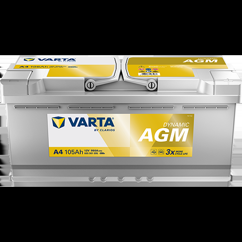Autobatterie Varta A4 Dynamic AGM 12V 105Ah  950A