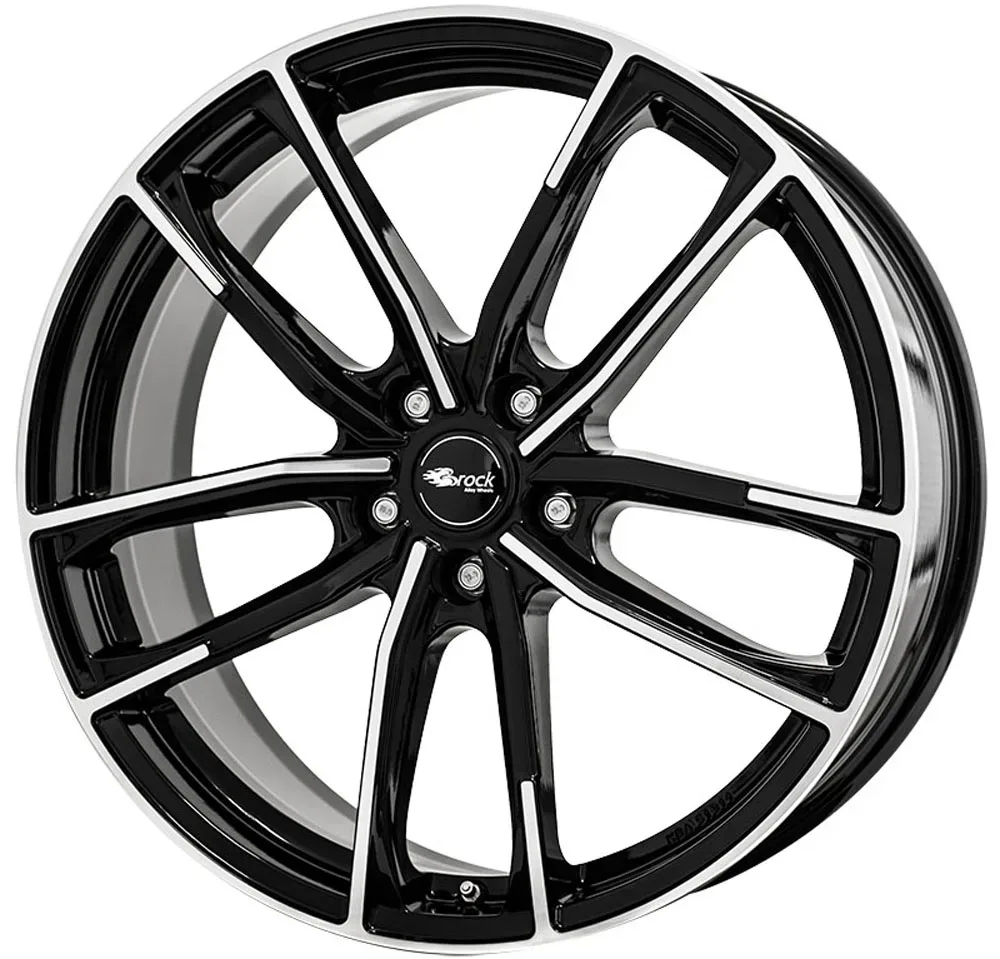 Brock B38 8.0x20 5x112 ET52 Schwarz Glanz Voll-Poliert Felgen