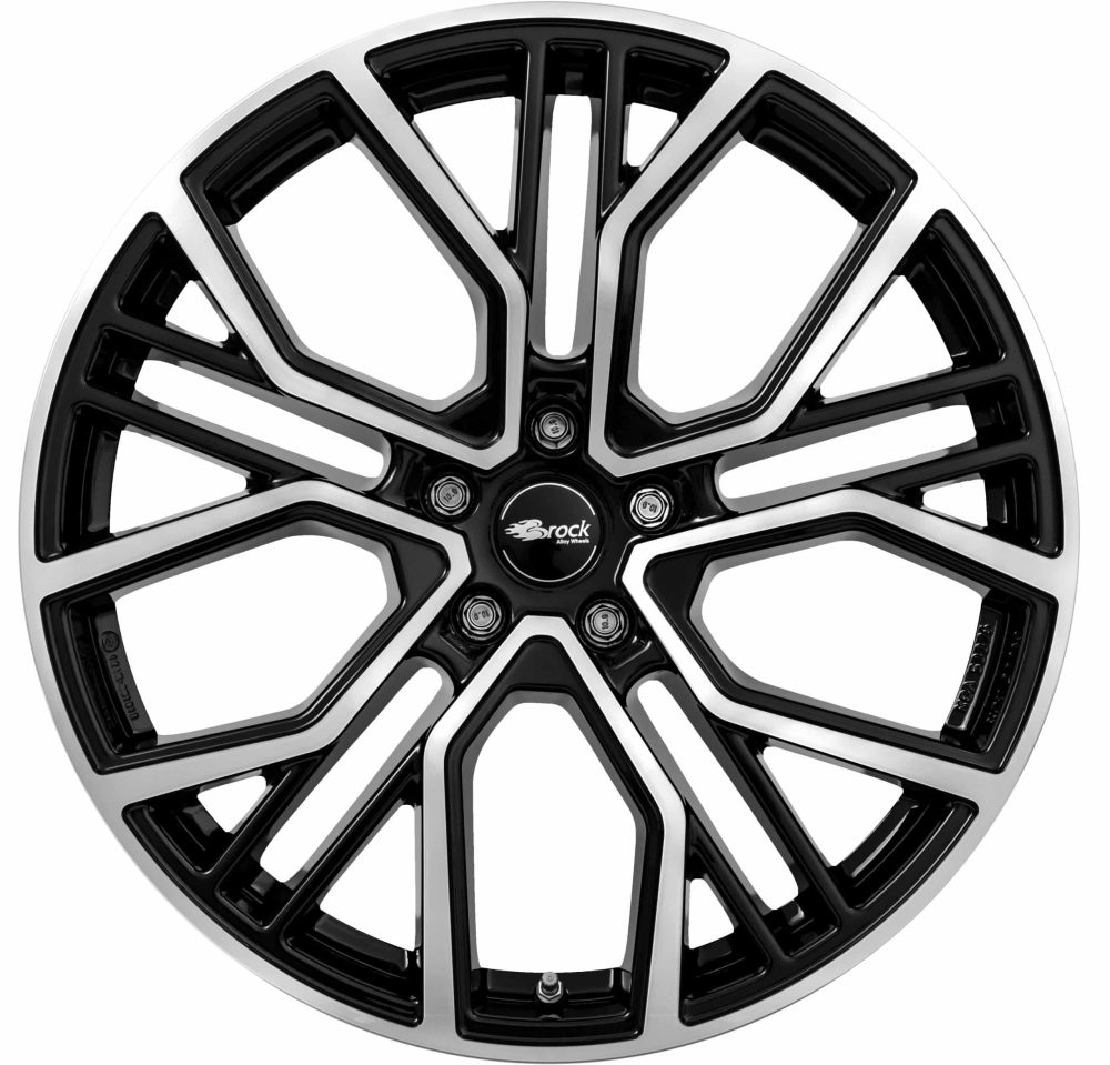 Brock B41 8.5x20 5x114.3 ET38 Schwarz Glanz Voll-Poliert Felgen