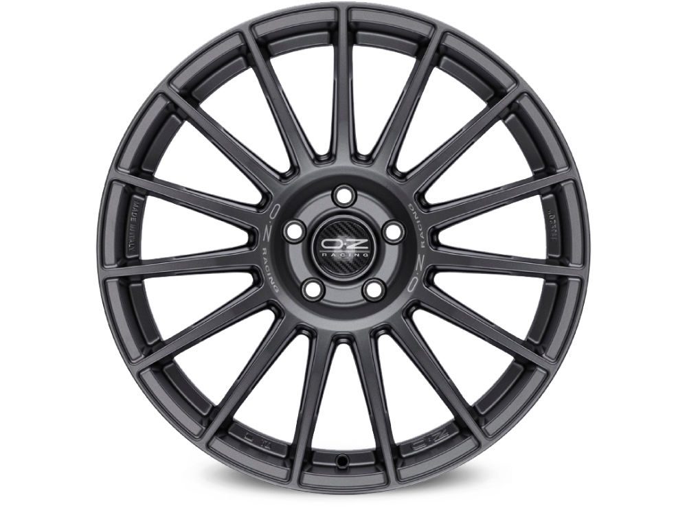 OZ SUPERTURISMO DAKAR 8.5x20 5x112 ET30 MATT GRAPHITE SILVER LETTERING Felgen