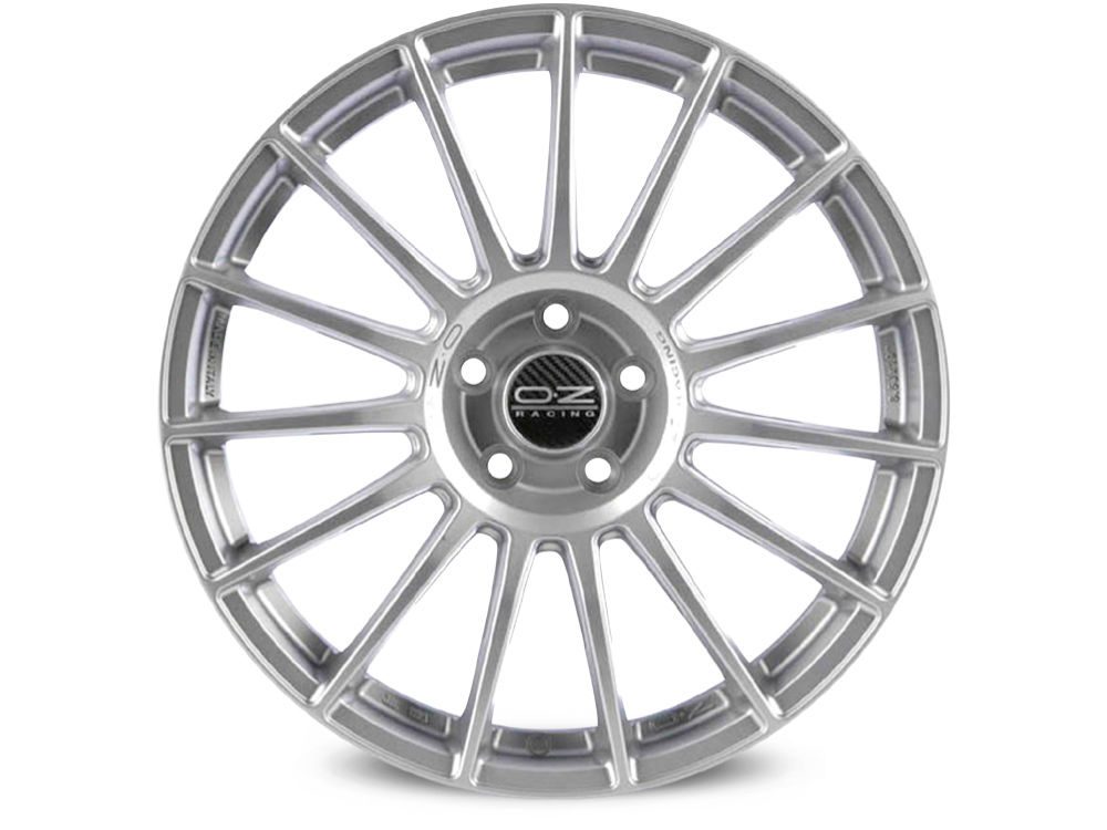 OZ SUPERTURISMO LM 8.5x19 5x114.3 ET38 MATT RACE SILVER BLACK LETTERING Felgen