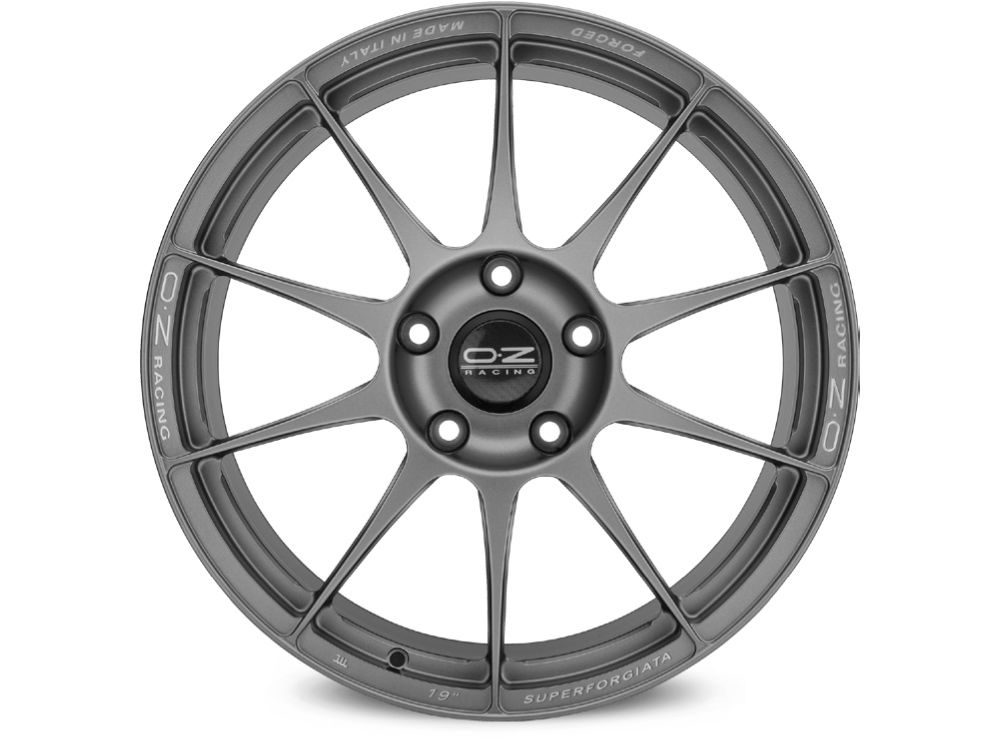 OZ SUPERFORGIATA 8.5x19 5x112 ET40 GRIGIO CORSA CON SCRITTE DI FRESATURA Felgen