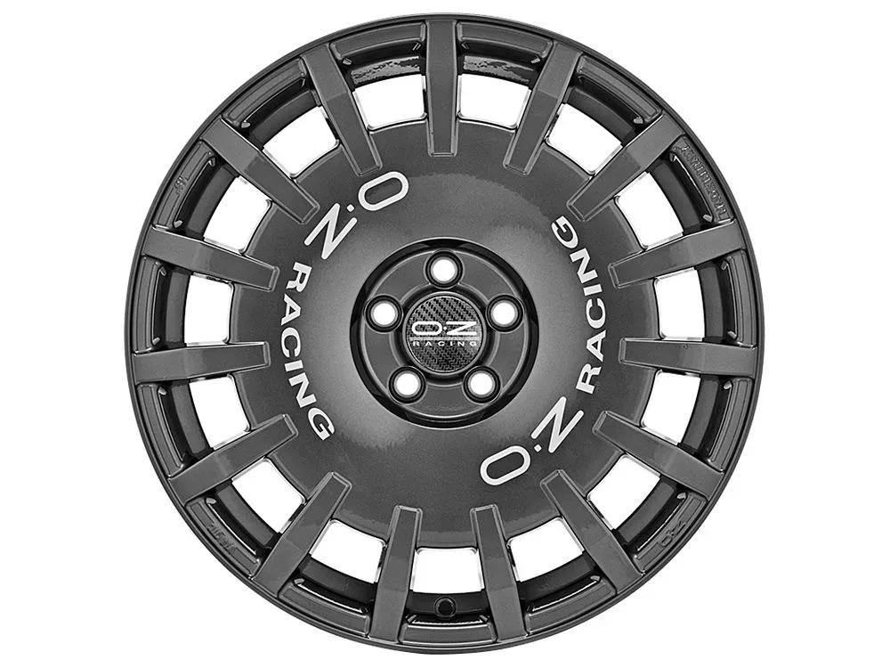 OZ RALLY RACING 8.0x18 5x108 ET45 DARK GRAPHITE SILVER LETTERING Felgen