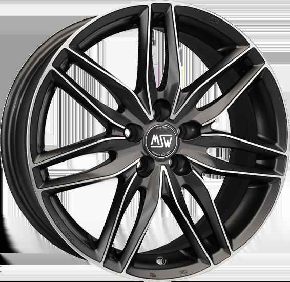 MSW 24 7.0x17 4x100 ET37 MATT GUN METAL FULL POLISHED (MGMFP) Felgen