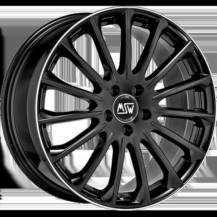 MSW 30 8.5x19 5x112 ET38 GLOSS BLACK+DIAMOND LIP Felgen