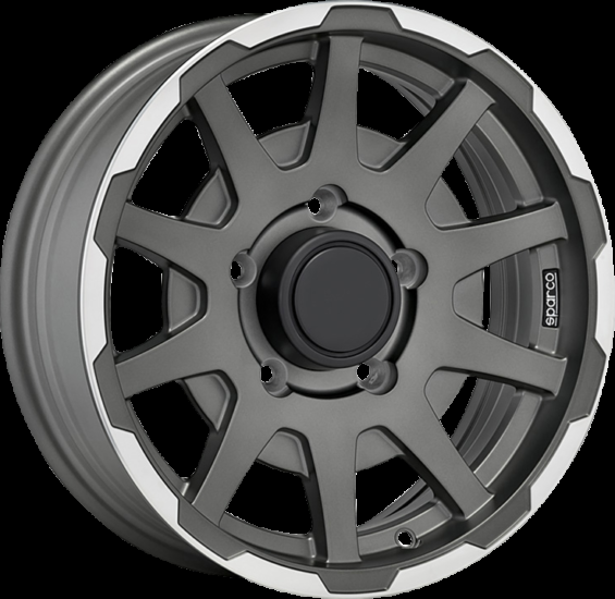 Felgen Sparco DAKAR 5.5x16 5x139.7 ET0 Matt Dark Grey Lip Polished